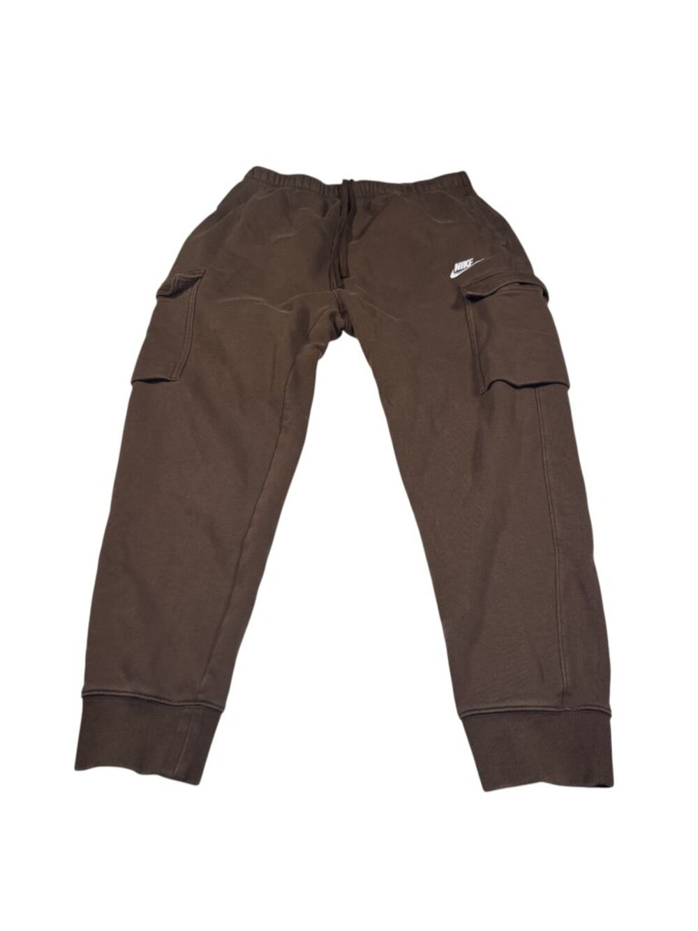 Nike Mens Brown Cargo Sweatpants Joggers Size Medium Drawstrings Tapered Leg